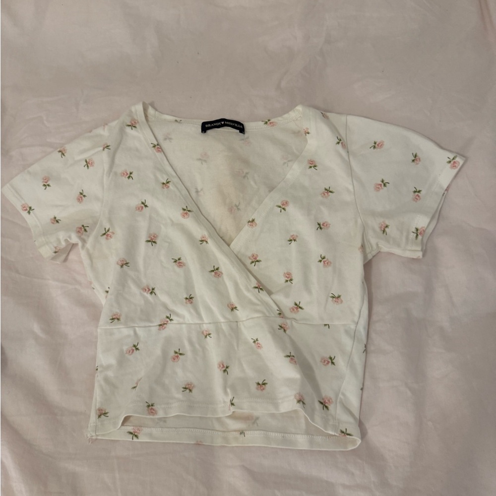 White floral brandy Melville Amara top